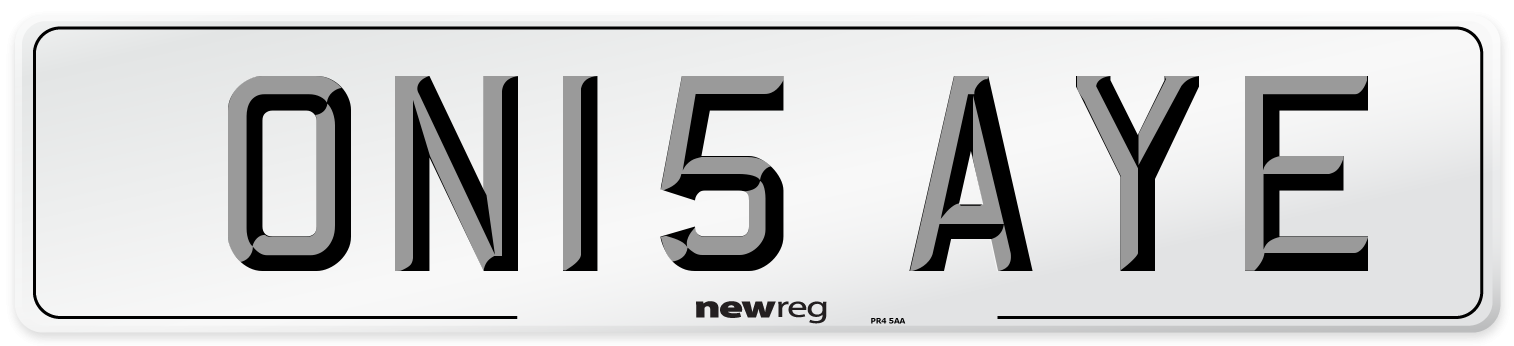 ON15 AYE Number Plate from New Reg
